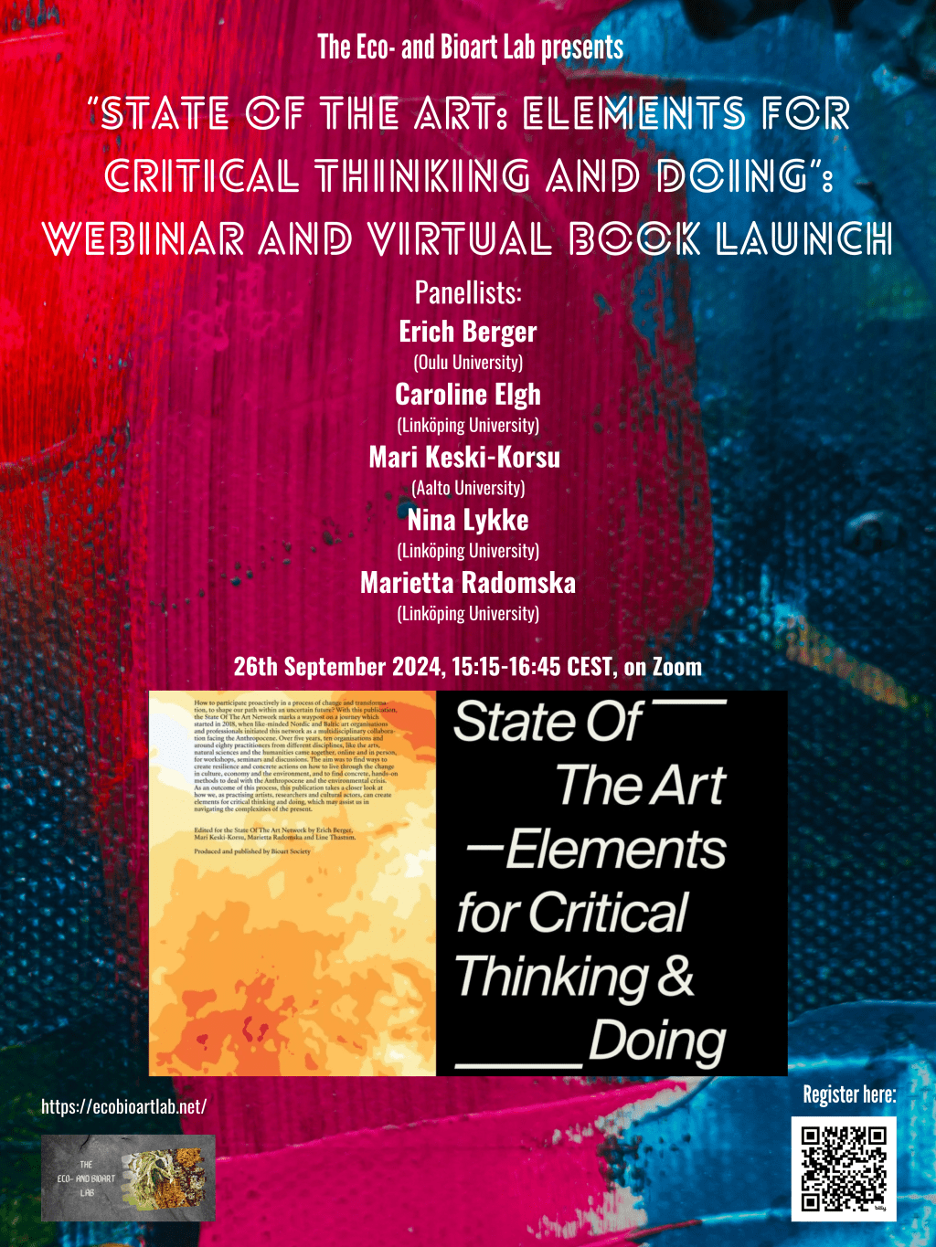 “State of the Art: Elements for Critical Thinking and Doing”: The Eco- and Bioart Lab Webinar and Virtual Book&nbsp;Launch